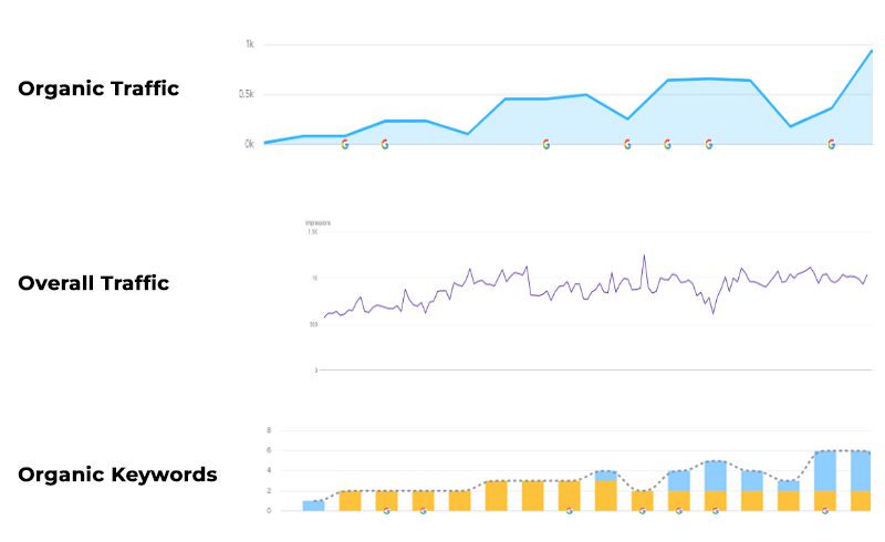 Rabat Performance Metrics Image: "Image showing performance metrics for Rabat SEO case study."